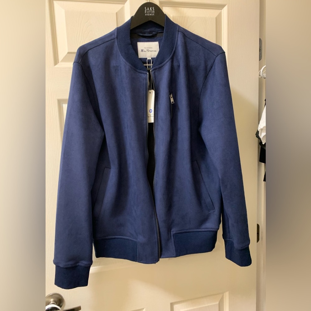 Ben Sherman, navy bomber jacket, size medium